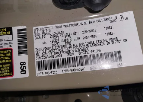 2019 Toyota Tacoma Trd Off Road from USA, damaged, VIN 3TMCZ5AN4KM210028